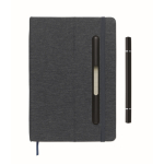 Taccuino con copertina rigida con supporto per cellulare A5 a righe color blu mare sesta vista