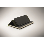 Taccuino con copertina rigida con supporto per cellulare A5 a righe color verde scuro vista fotografia
