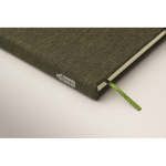 Taccuino con copertina rigida con supporto per cellulare A5 a righe color verde scuro vista fotografia