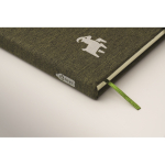 Taccuino con copertina rigida con supporto per cellulare A5 a righe color verde scuro vista principale