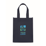 Piccola borsa in RPET in vari colori con fondo a soffietto 80 g/m2 color blu vista area di stampa