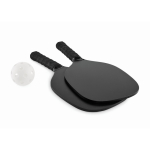Set pickleball con 2 racchette e 1 pallina in borsa a rete color nero seconda vista