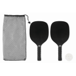 Set pickleball con 2 racchette e 1 pallina in borsa a rete color nero terza vista