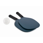 Set pickleball con 2 racchette e 1 pallina in borsa a rete color blu mare seconda vista
