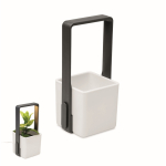 Vaso da interno con 4 luci LED sulla parte superiore color bianco nona vista