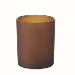 Candela alla vaniglia in cera vegetale con stoppino in legno color marrone