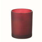 Candela alla vaniglia in cera vegetale con stoppino in legno color bordò