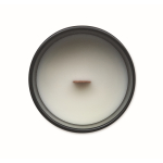 Candela alla vaniglia in cera vegetale con stoppino in legno color nero quinta vista