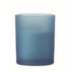 Candela alla vaniglia in cera vegetale con stoppino in legno color blu