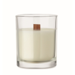 Candela alla vaniglia in cera vegetale con stoppino in legno color trasparente