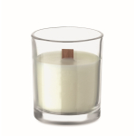 Candela alla vaniglia in cera vegetale con stoppino in legno color trasparente settima vista
