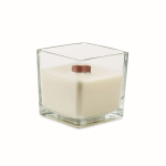 Candela grande profumo vaniglia con 1 stoppino in barattolo di vetro color trasparente