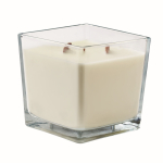 Candela extra large profumo vaniglia con 2 stoppini in legno color trasparente