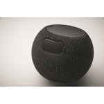 Altoparlante rotondo con dettaglio in bambù nero sulla parte superiore color nero quarta vista fotografica