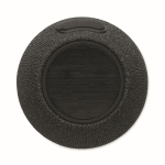 Altoparlante rotondo con dettaglio in bambù nero sulla parte superiore color nero quinta vista