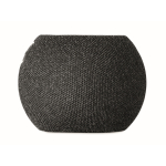 Altoparlante rotondo con dettaglio in bambù nero sulla parte superiore color nero ottava vista