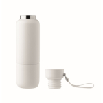 Bottiglia termica con manico e bicchiere nella parte inferiore 500ml color bianco nona vista