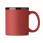 Tazza in ceramica con rivestimento soft-touch colorato 300ml color rosso seconda vista