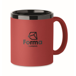 Tazza in ceramica con rivestimento soft-touch colorato 300ml color rosso vista principale