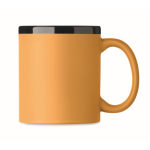Tazza in ceramica con rivestimento soft-touch colorato 300ml color giallo seconda vista