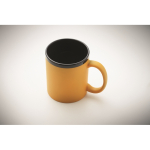 Tazza in ceramica con rivestimento soft-touch colorato 300ml color giallo quarta vista fotografica
