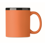 Tazza in ceramica con rivestimento soft-touch colorato 300ml color arancione seconda vista