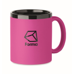 Tazza in ceramica con rivestimento soft-touch colorato 300ml color fucsia vista principale