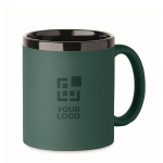 Tazza in ceramica con rivestimento soft-touch colorato 300ml color verde scuro vista area di stampa