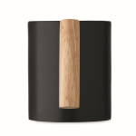 Tazza in ceramica con manico dritto in legno 320ml color nero sesta vista