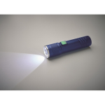 Torcia in alluminio riciclato con 3 impostazioni di luce e zoom color blu sesta vista fotografica