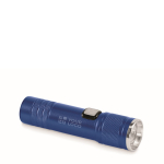 Torcia in alluminio riciclato con 3 impostazioni di luce e zoom color blu vista area di stampa