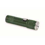 Torcia in alluminio riciclato con 3 impostazioni di luce e zoom color verde scuro