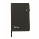 Taccuino nero a copertina rigida con chiavetta USB inclusa A5 a righe color nero vista principale