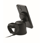 Base di ricarica per telefono e Apple Watch® con supporto color nero quinta vista