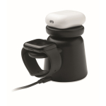 Base di ricarica per telefono e Apple Watch® con supporto color nero sesta vista