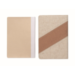 Taccuino con dettagli in sughero e cotone e caricatore wireless A5 color beige ottava vista
