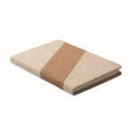 Taccuino con dettagli in sughero e cotone e caricatore wireless A5 color beige nona vista