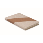Taccuino con dettagli in sughero e cotone e caricatore wireless A5 color beige