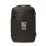 Zaino ideale per viaggi con scomparti multipli color nero vista area di stampa