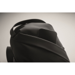 Elegante tracolla in similpelle nera dal tatto morbido color nero quarta vista fotografica