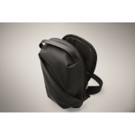 Elegante tracolla in similpelle nera dal tatto morbido color nero quinta vista fotografica