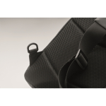 Elegante tracolla in similpelle nera dal tatto morbido color nero sesta vista fotografica