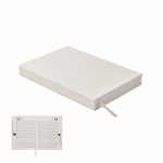 Taccuino con agenda giornaliera perpetua e segnalibro coordinato A5 color bianco