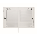 Taccuino con agenda giornaliera perpetua e segnalibro coordinato A5 color bianco quinta vista