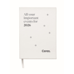 Taccuino con agenda giornaliera perpetua e segnalibro coordinato A5 color bianco vista principale