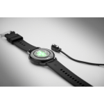 Smartwatch wireless impermeabile con cinturino in silicone color nero