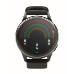 Smartwatch wireless impermeabile con cinturino in silicone color nero decima vista
