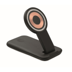 Base di ricarica 3 in 1 con supporto per cellulare compatibile Apple® color nero