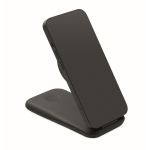 Base di ricarica 3 in 1 con supporto per cellulare compatibile Apple® color nero terza vista
