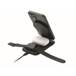 Base di ricarica 3 in 1 con supporto per cellulare compatibile Apple® color nero sesta vista